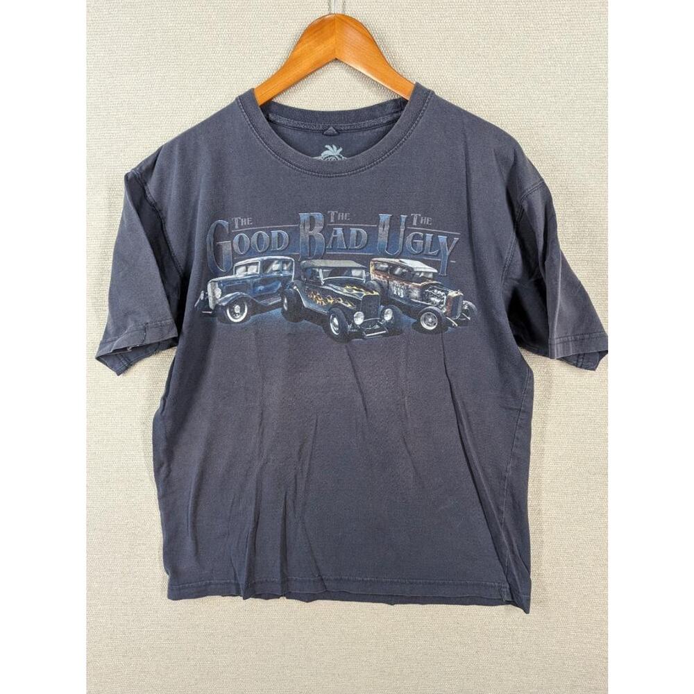 Newport Blue TShirt Size Medium Vintage Cars The Good Bad Ugly -0124C70